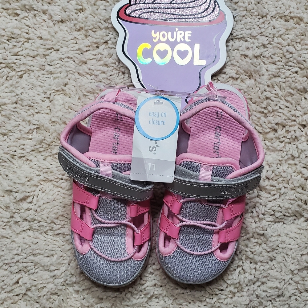 Carter's Little Girl Sandals Pink/Gray Size 11 NWT